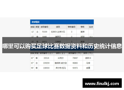 哪里可以购买足球比赛数据资料和历史统计信息